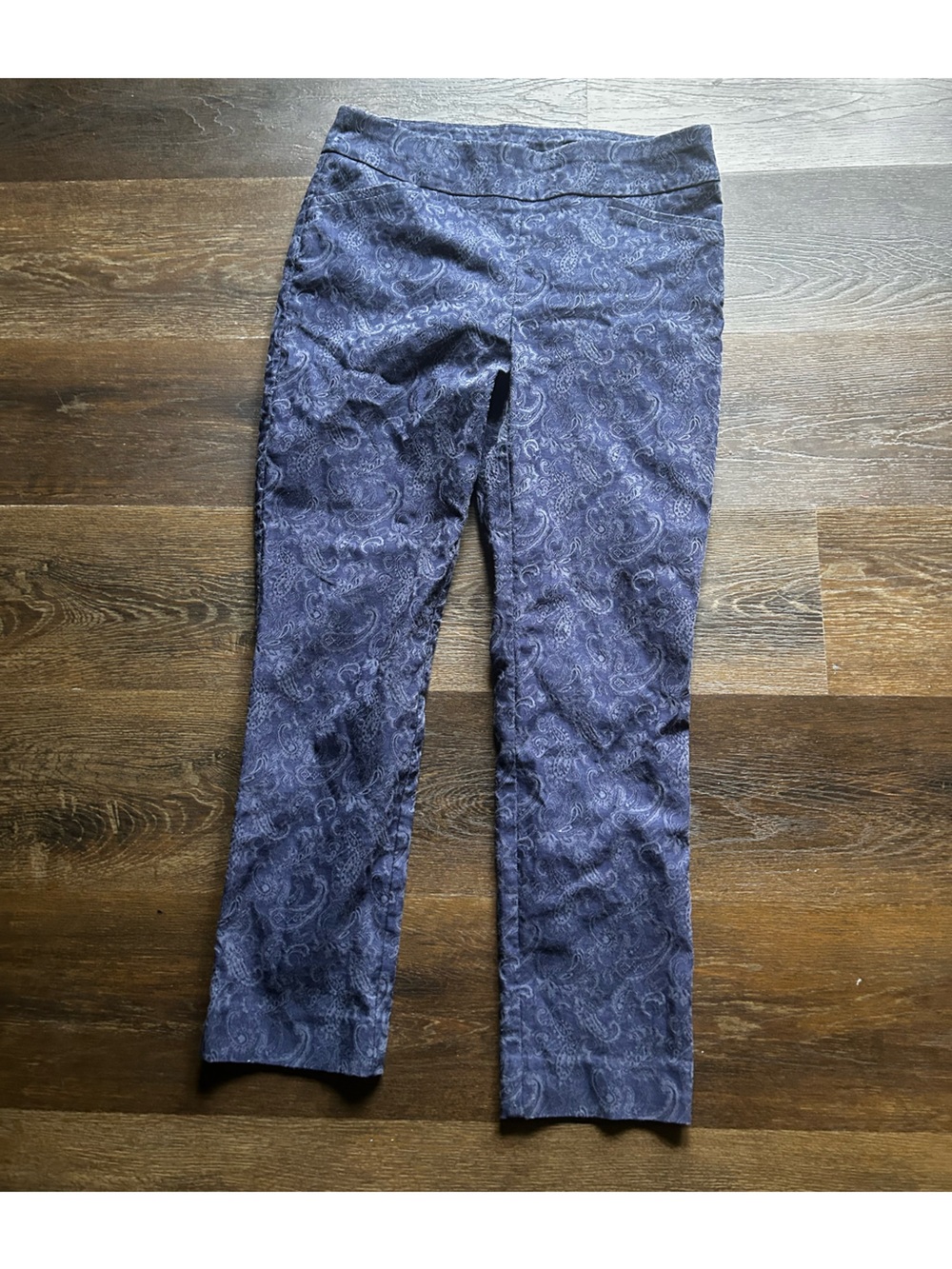 Chico's Navy Paisley Ankle-Length Cropped Jeans